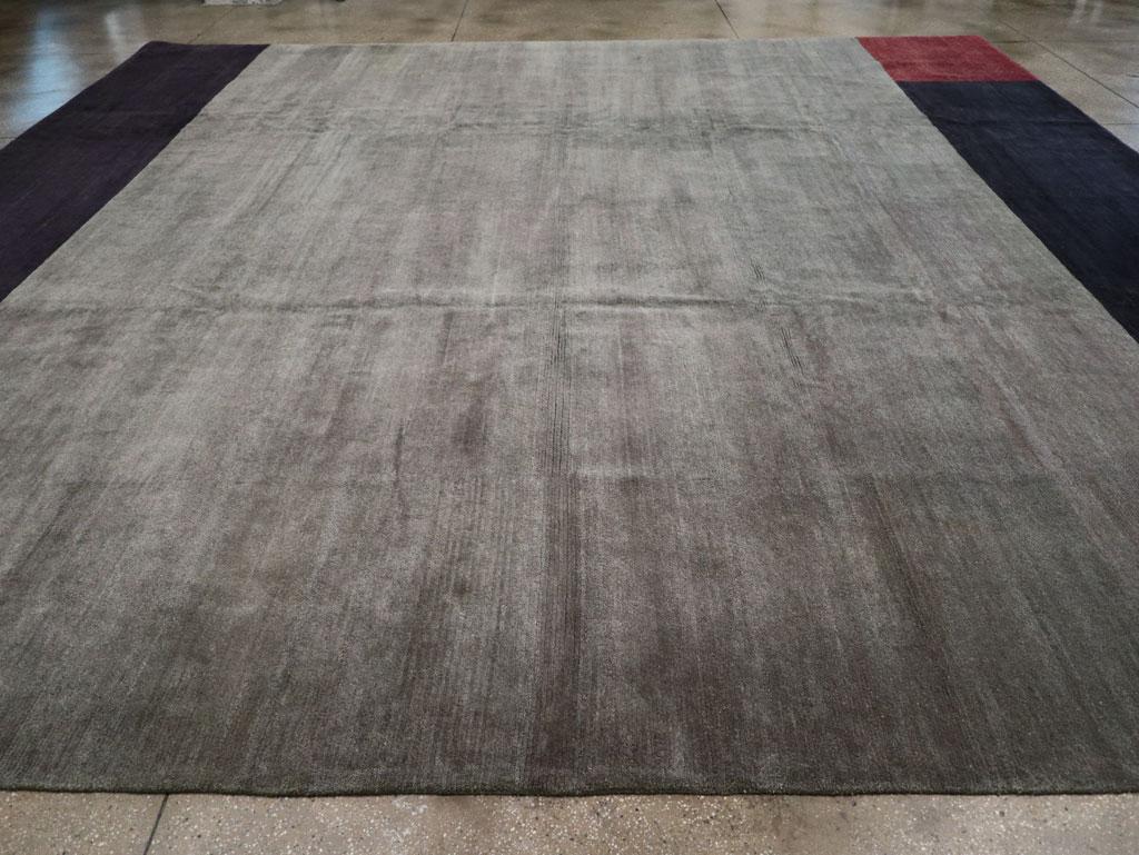 Modern Tibetan Art Deco Large Square Carpet In New Condition For Sale In New York, NY