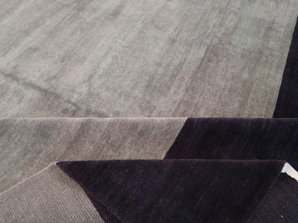 Modern Tibetan Art Deco Large Square Carpet For Sale 1