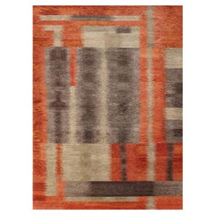Tapis tibétain moderne de style art déco "Alfonsina Rustic" par Doris Leslie Blau
