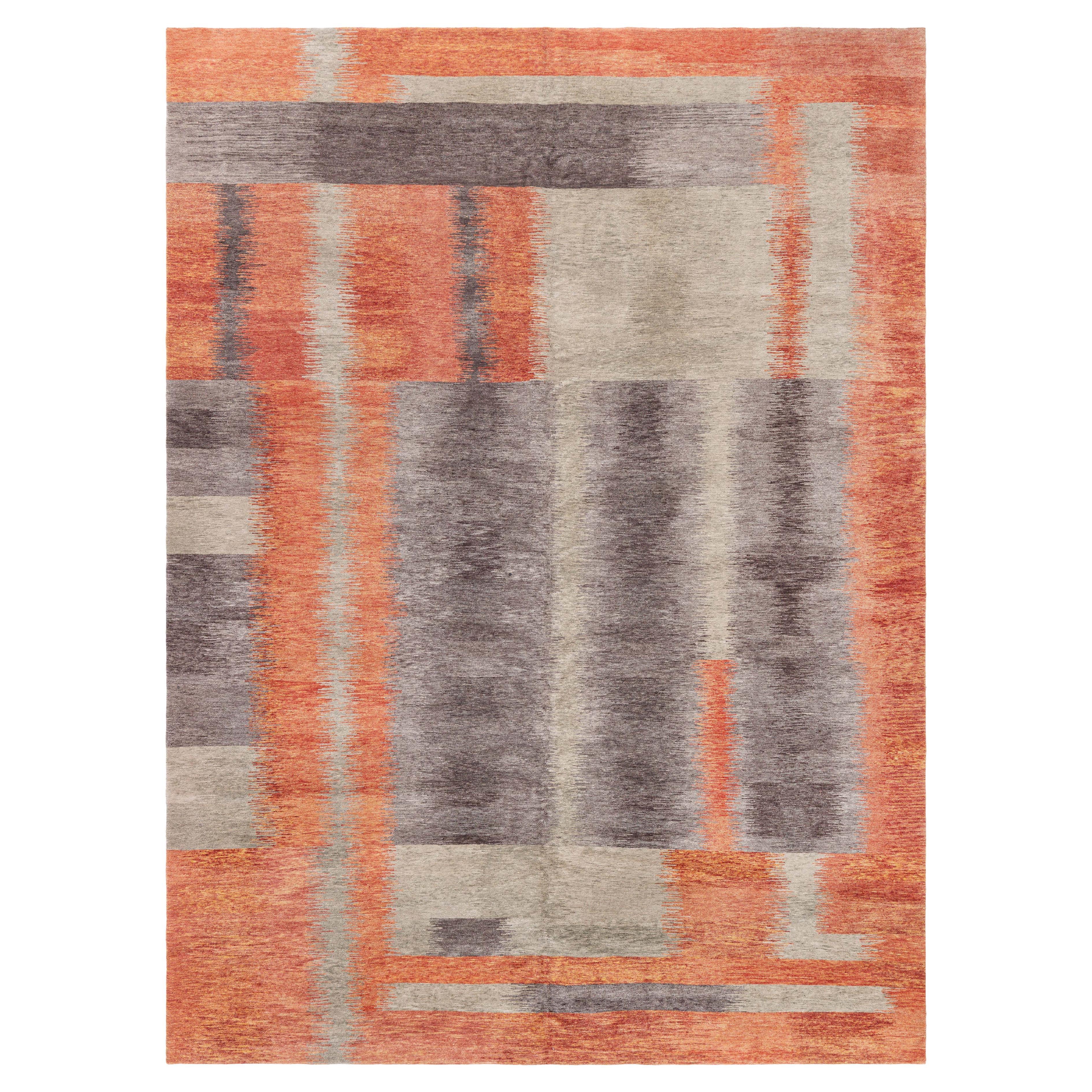Modern Tibetan Art Deco Style “Alfonsina Rustic” Rug by Doris Leslie Blau