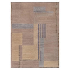 Tappeto moderno tibetano in seta e lana in stile Art Deco di Doris Leslie Blau