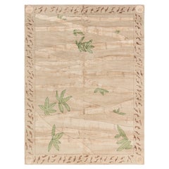 Modern Tibetan ‘Bamboo’ Botanical Silk & Wool Rug by Doris Leslie Blau