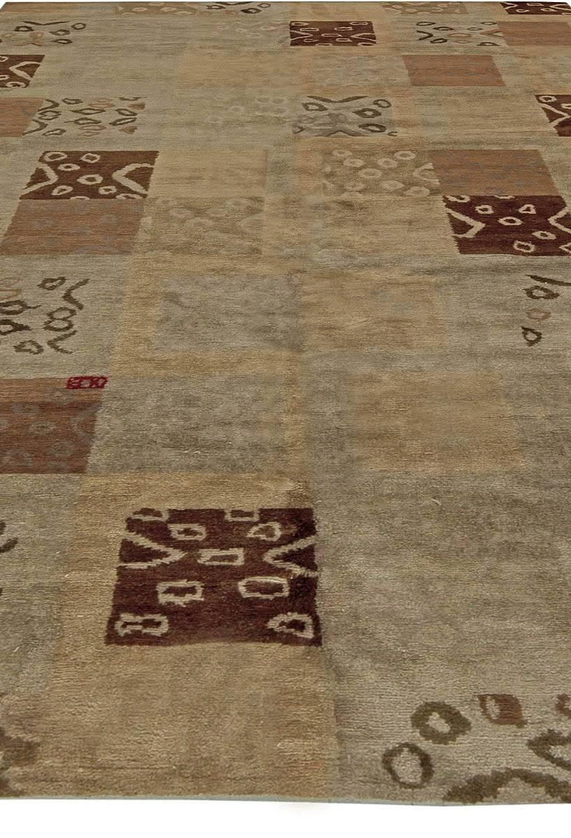 Modern Tibetan Brown Beige Rug by Doris Leslie Blau Tibetano en venta