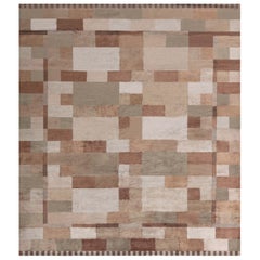 Modern Tibetan “Dune” Design Hand-Knotted Silk Rug by Doris Leslie Blau