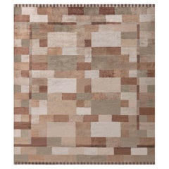 Tappeto moderno tibetano "Dune" annodato a mano in seta di Doris Leslie Blau