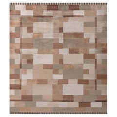 Modern Tibetan “Dune” Design Hand-Knotted Silk Rug by Doris Leslie Blau