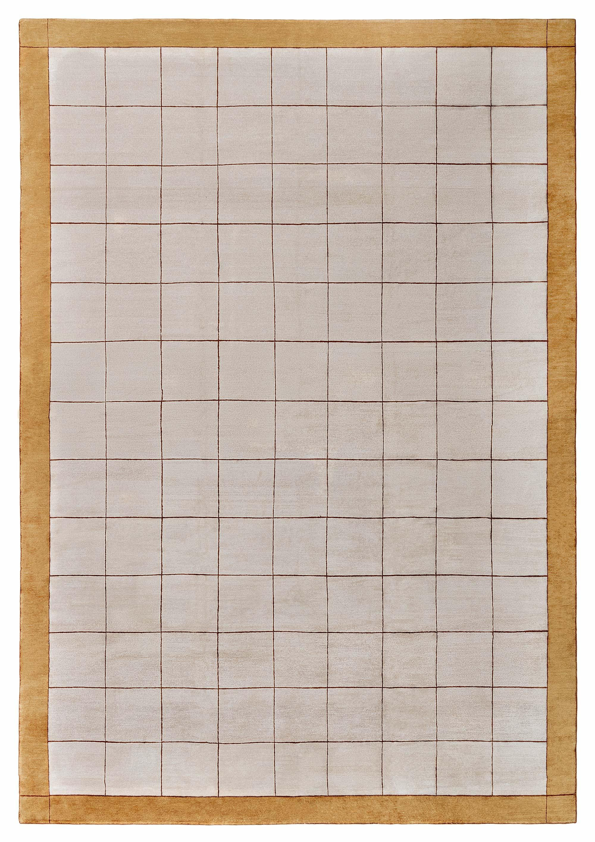 Tapis tibétain moderne géométrique en soie par Doris Leslie Blau en vente