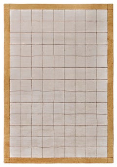 Tapis tibétain moderne géométrique en soie par Doris Leslie Blau