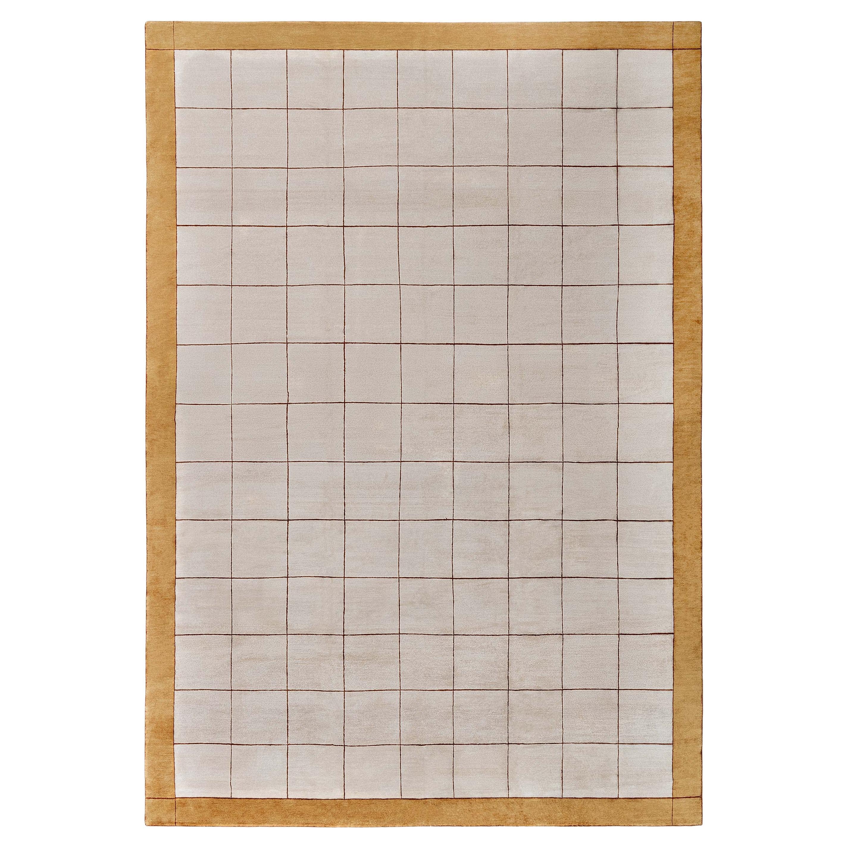 Modern Tibetan Geometric Silk Rug by Doris Leslie Blau For Sale