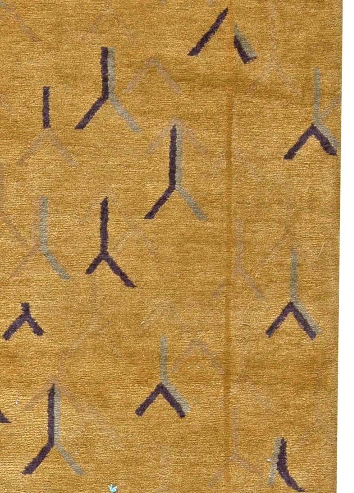 Modern Tibetan Gold and Yellow Handmade Wool and Silk Rug by Doris Leslie Blau For Sale 1