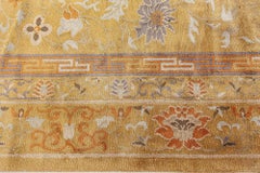 Modern Tibetan Hand-Knotted Silk Rug with Lotus and Florals by Doris Leslie Blau