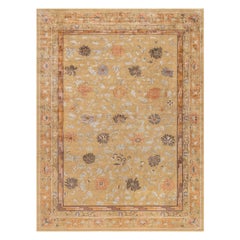 Tappeto tibetano moderno in seta annodato a mano con fiori e loti di Doris Leslie Blau