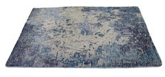 Modern Tibetan Handmade Blue Custom Wool Rug