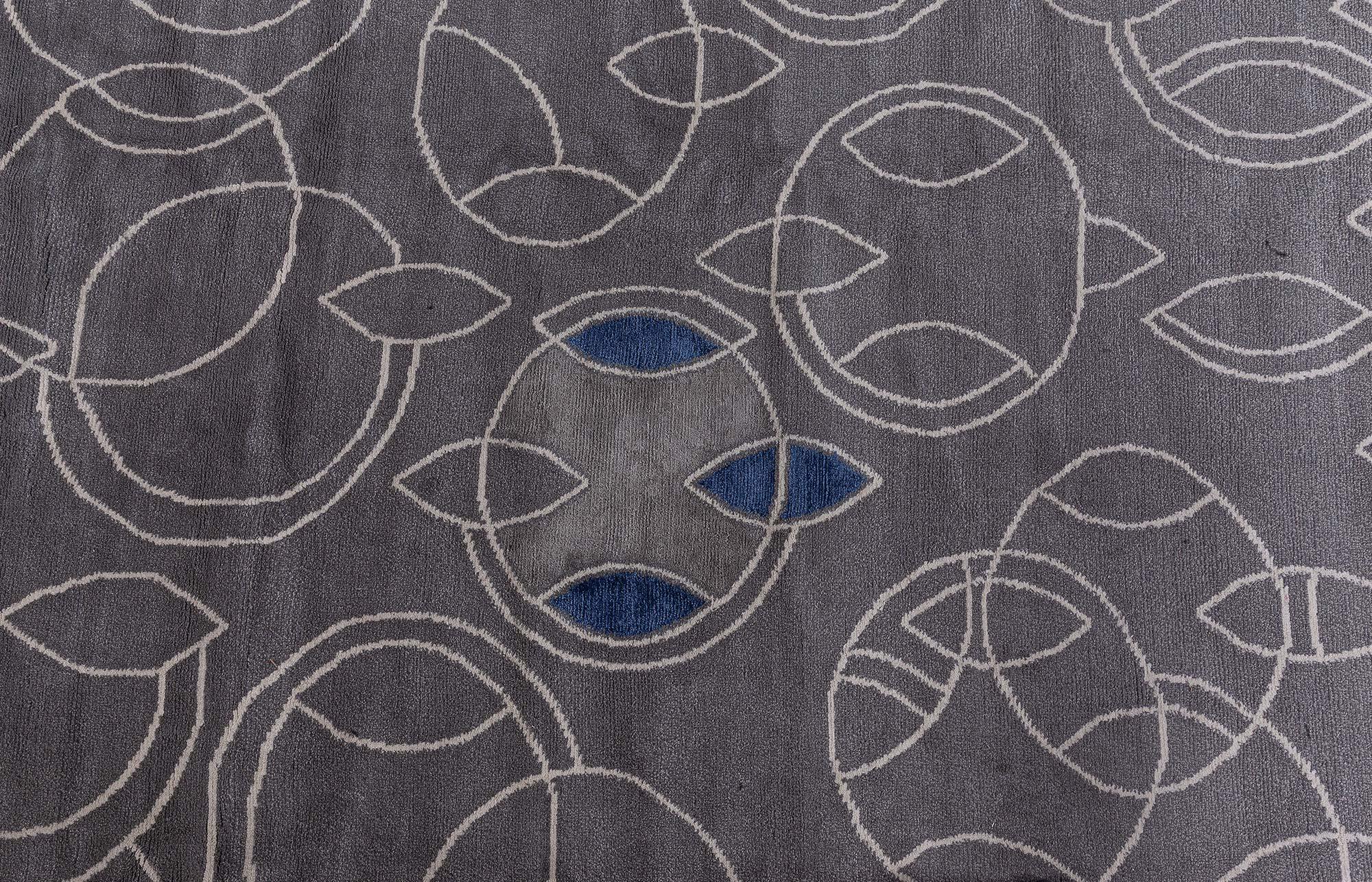 Hand-Knotted Modern Tibetan ‘Hummingbird’ Silk & Wool Rug by Doris Leslie Blau For Sale