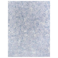 Modern Tibetan Ink Ondulations Hand-Knotted Wool & Silk Rug by Doris Leslie Blau