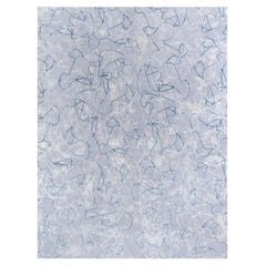 Alfombra Moderna Tibetana Ondulaciones de Tinta Anudada a Mano en Lana y Seda por Doris Leslie Blau