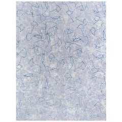 Modern Tibetan Ink Ondulations Hand-Knotted Wool & Silk Rug by Doris Leslie Blau