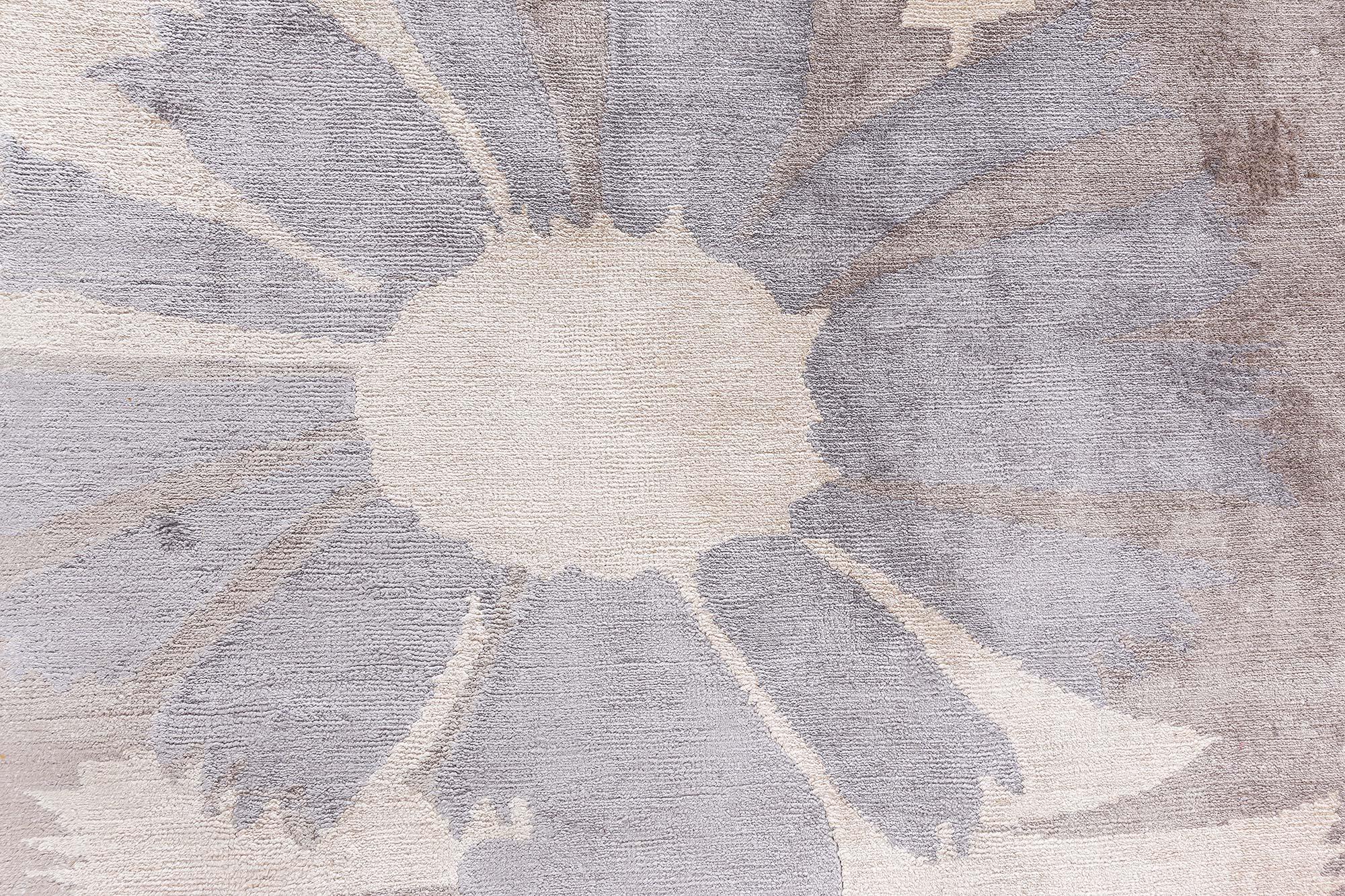 Hand-Knotted Modern Tibetan 'Lily Design II' Silk Rug by Doris Leslie Blau For Sale