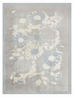 Modern Tibetan 'Lily Design II' Silk Rug by Doris Leslie Blau