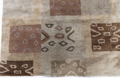 Modern Tibetan Patchwork Rug in Earth Tones by Doris Leslie Blau