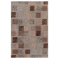 Modern Tibetan Patchwork Rug in Earth Tones by Doris Leslie Blau