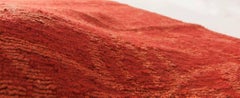 Modern Tibetan Red Floral Handmade Wool Rug by Doris Leslie Blau