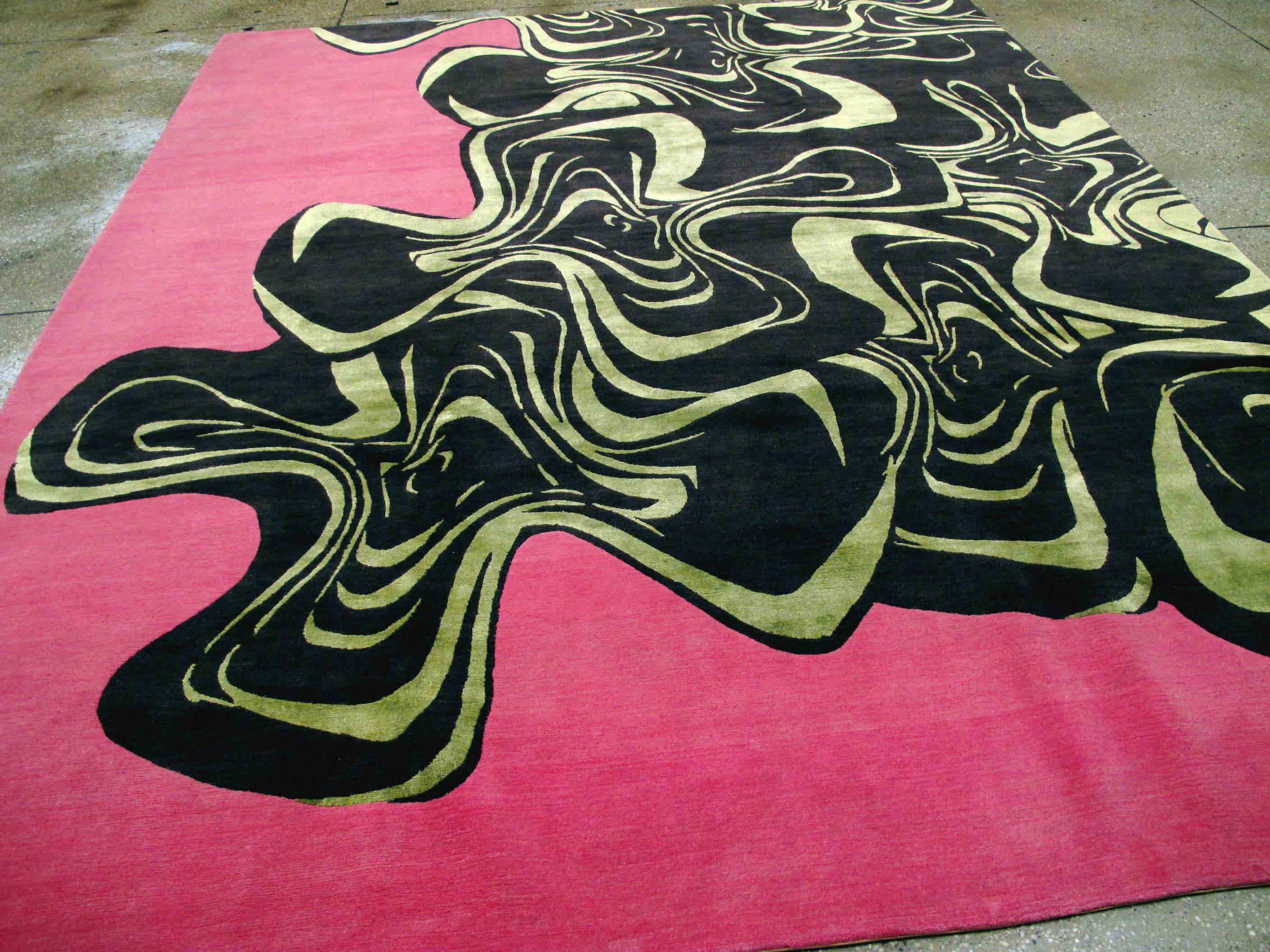 Modern Tibetan Rug In Excellent Condition For Sale In New York, NY
