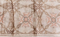 Modern Tibetan Silk Rug – “Cinnamon Lattice” Design by Doris Leslie Blau