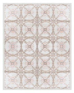 Tapis tibétain moderne en soie - "Cinnamon Lattice" Design by Doris Leslie Blau