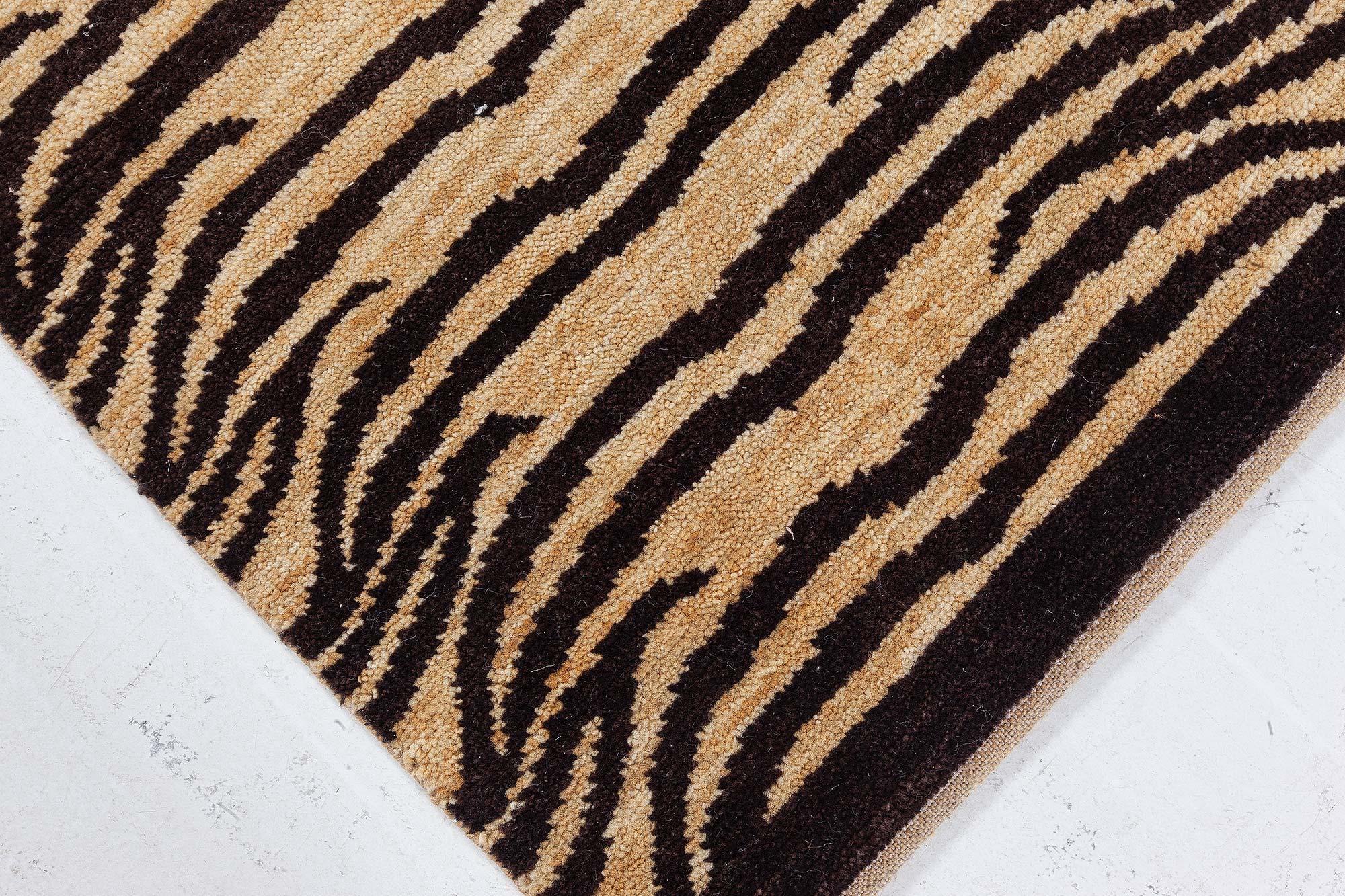 Hand-Knotted Modern Tibetan “Tiger” Wool Rug by Doris Leslie Blau For Sale