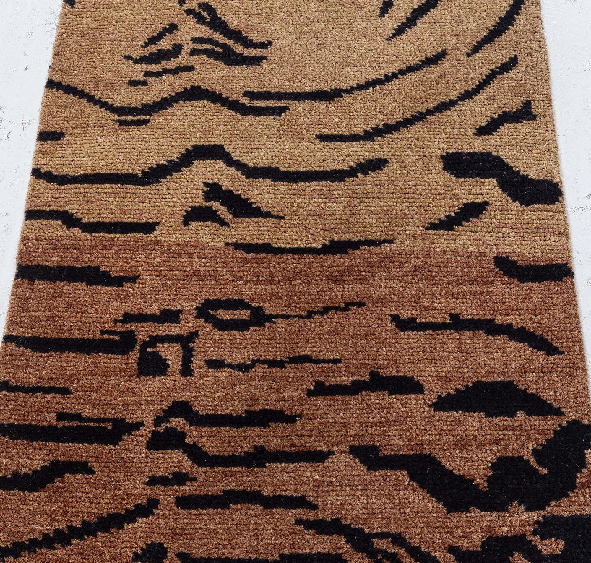 Hand-Knotted Modern Tibetan “Tiger” Wool Rug by Doris Leslie Blau For Sale