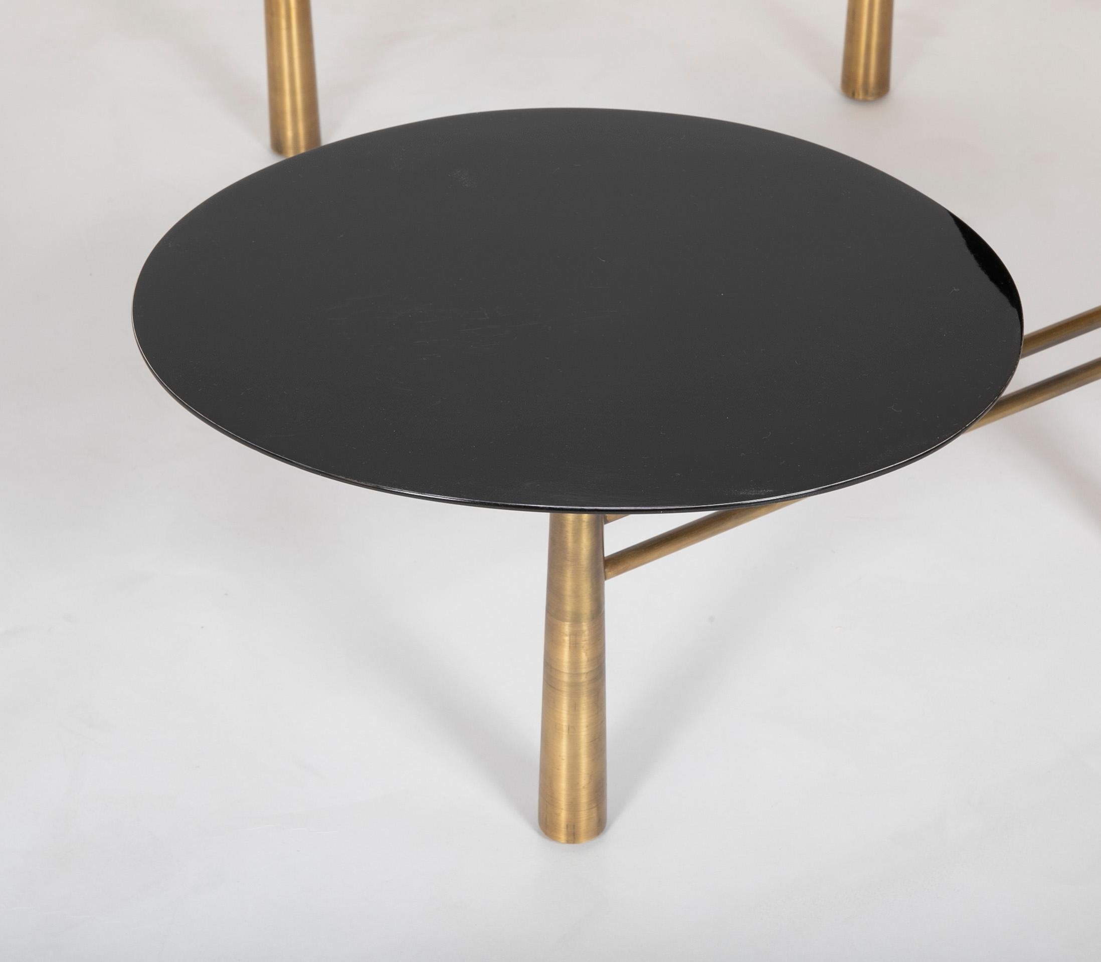 Modern Tiered Adjustable Bronze and Enameled Coffee Table 6