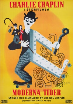 Modern Times R1954 Swedish Film Poster, Léo Kouper