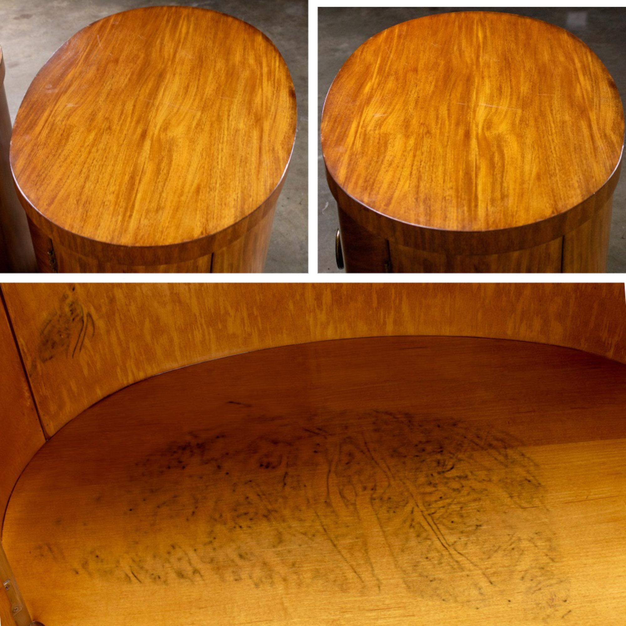 Modern to Art Deco Arbus Pair Oval Nightstands or Tables 6000 Series by Henredon im Angebot 11