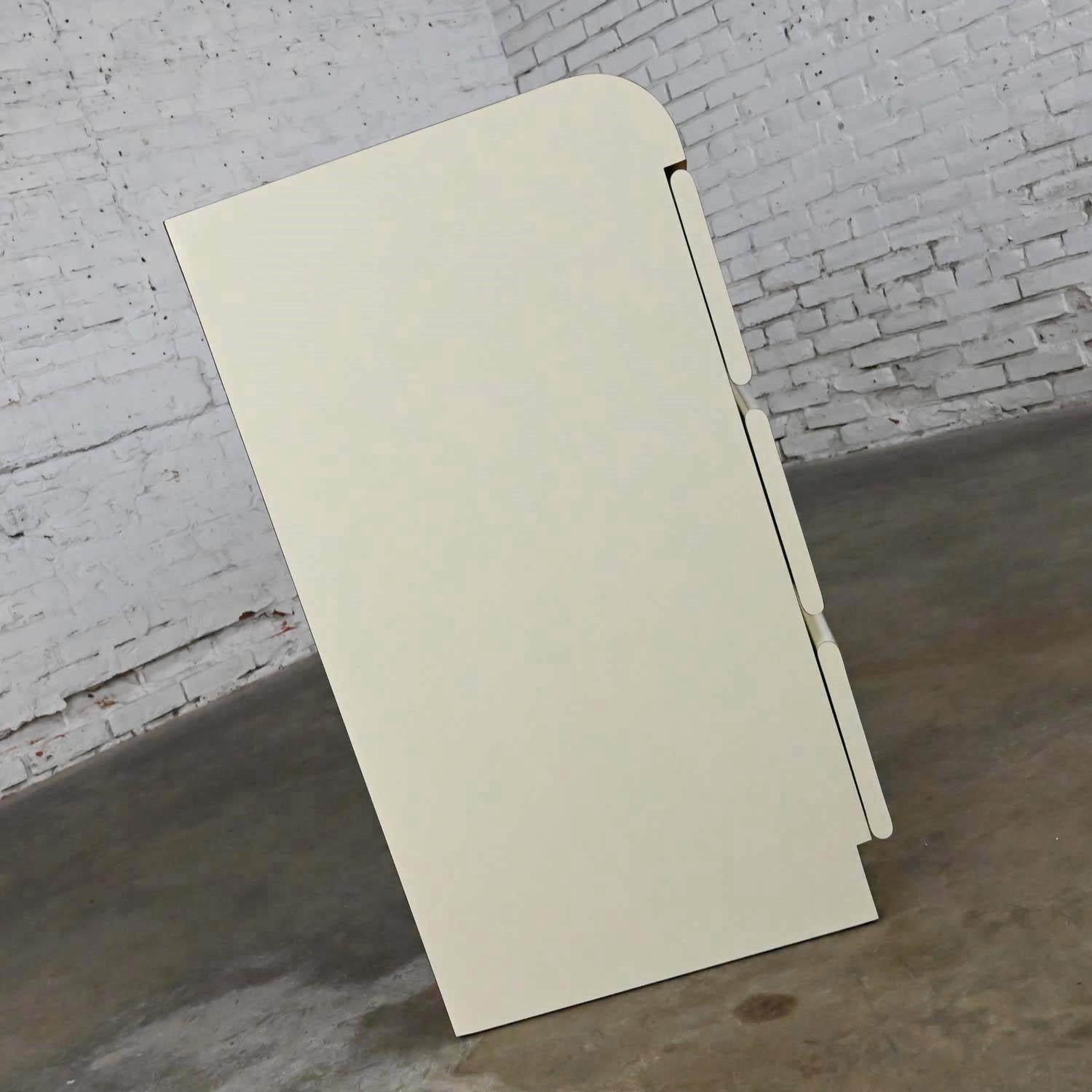 Metal Modern to Post Modern White Laminate 6 Drawer Custom Dresser or Center Display For Sale