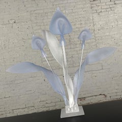 Modern to Postmodern Calla Lily Blue & Clear Lucite Sculpture or Centerpiece
