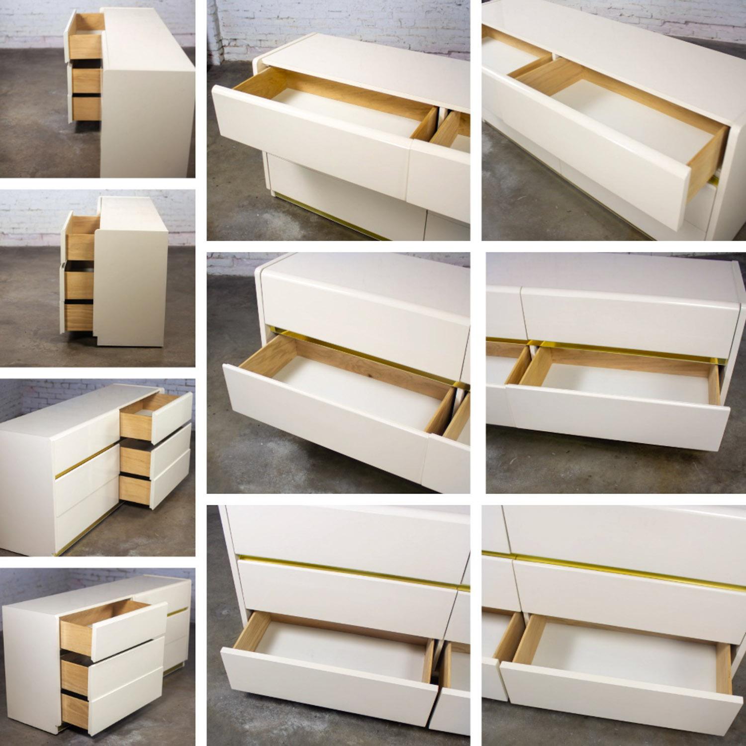 Modern bis Postmodern Lane Furniture 6 Schublade Kommode oder Buffet Weiß Lackiert im Angebot 3