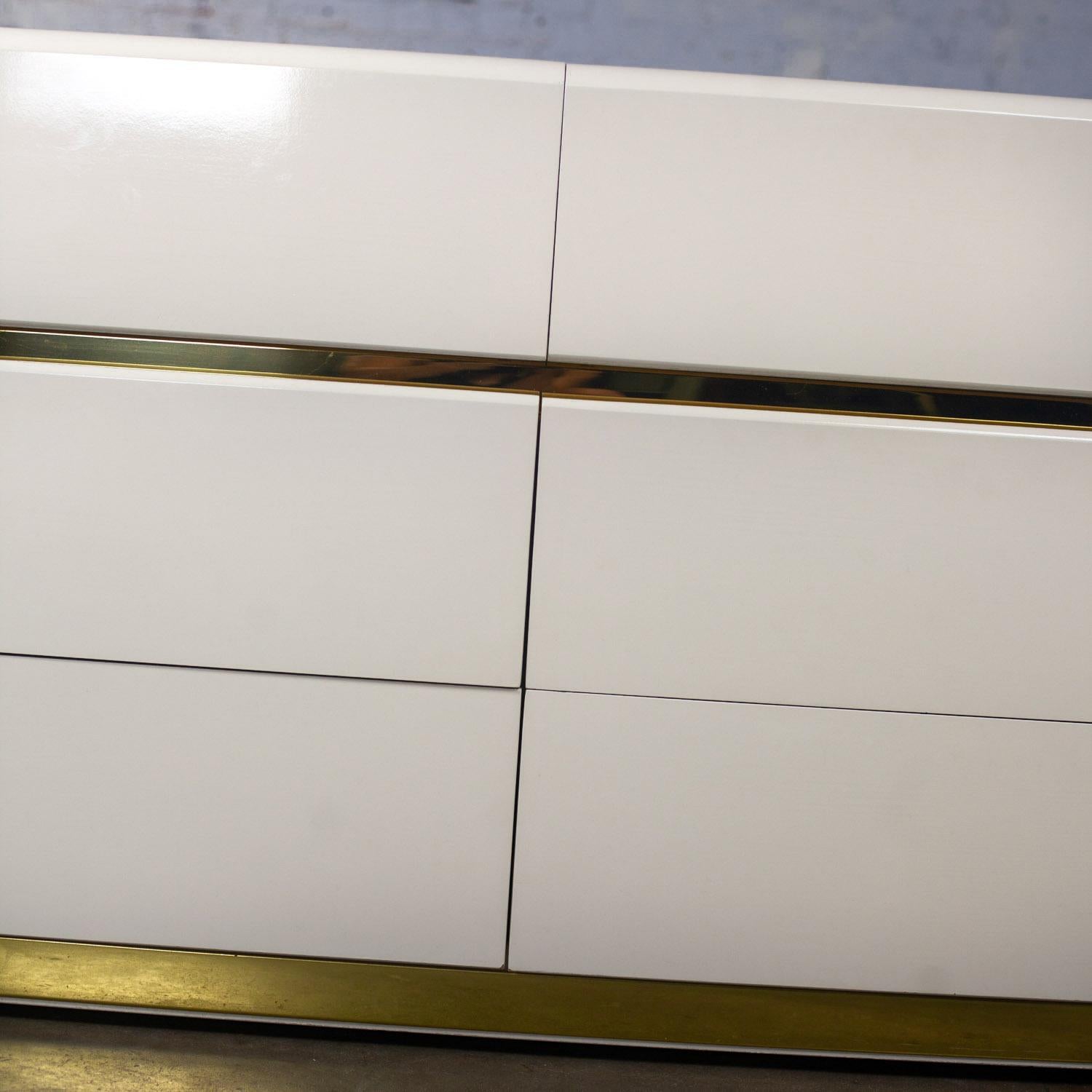 Modern bis Postmodern Lane Furniture 6 Schublade Kommode oder Buffet Weiß Lackiert im Angebot 5