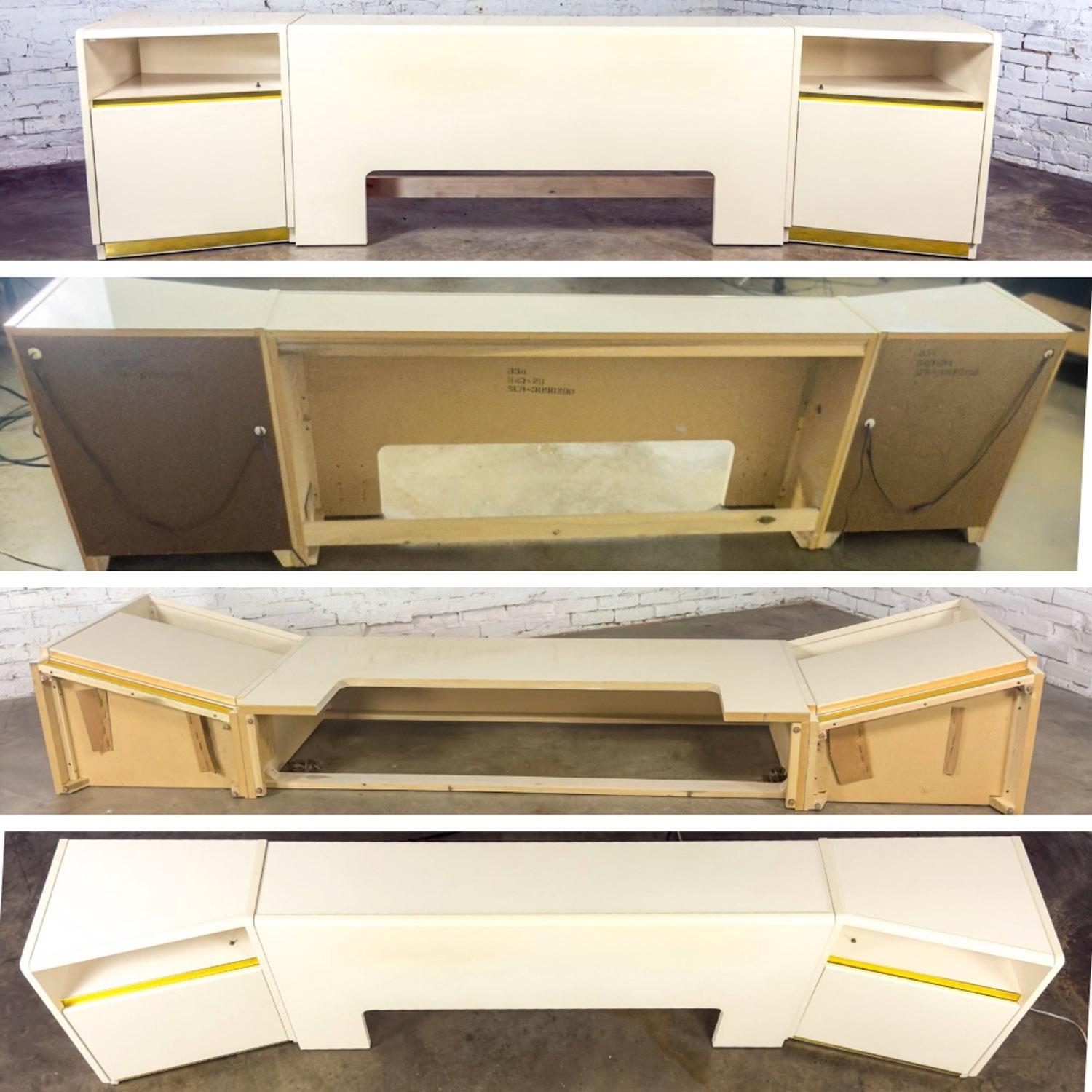 Modern bis Postmodern Lane Furniture Queen Size Bett Kopfteil w/Nachttische Weiß im Angebot 11