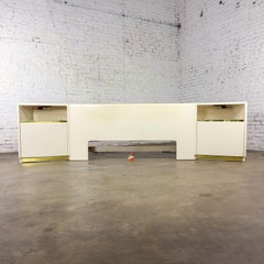 Modern to Postmodern Lane Furniture Queen Size Bed Headboard w/Nightstands White