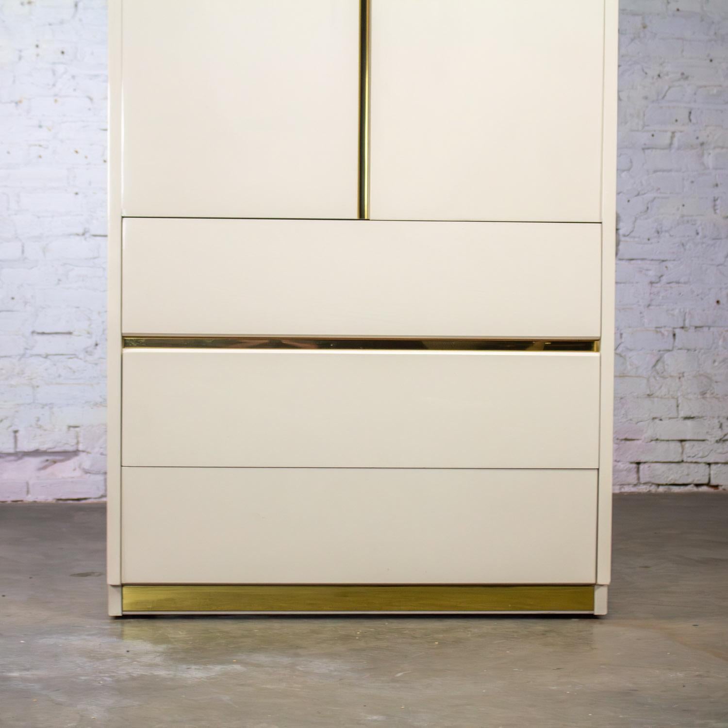 Modern bis postmodern Lane Furniture Kleiderschrank oder Entertainment Center White im Angebot 5