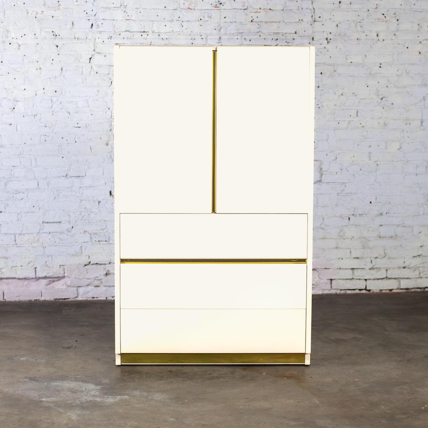 Modern bis postmodern Lane Furniture Kleiderschrank oder Entertainment Center White im Angebot 11