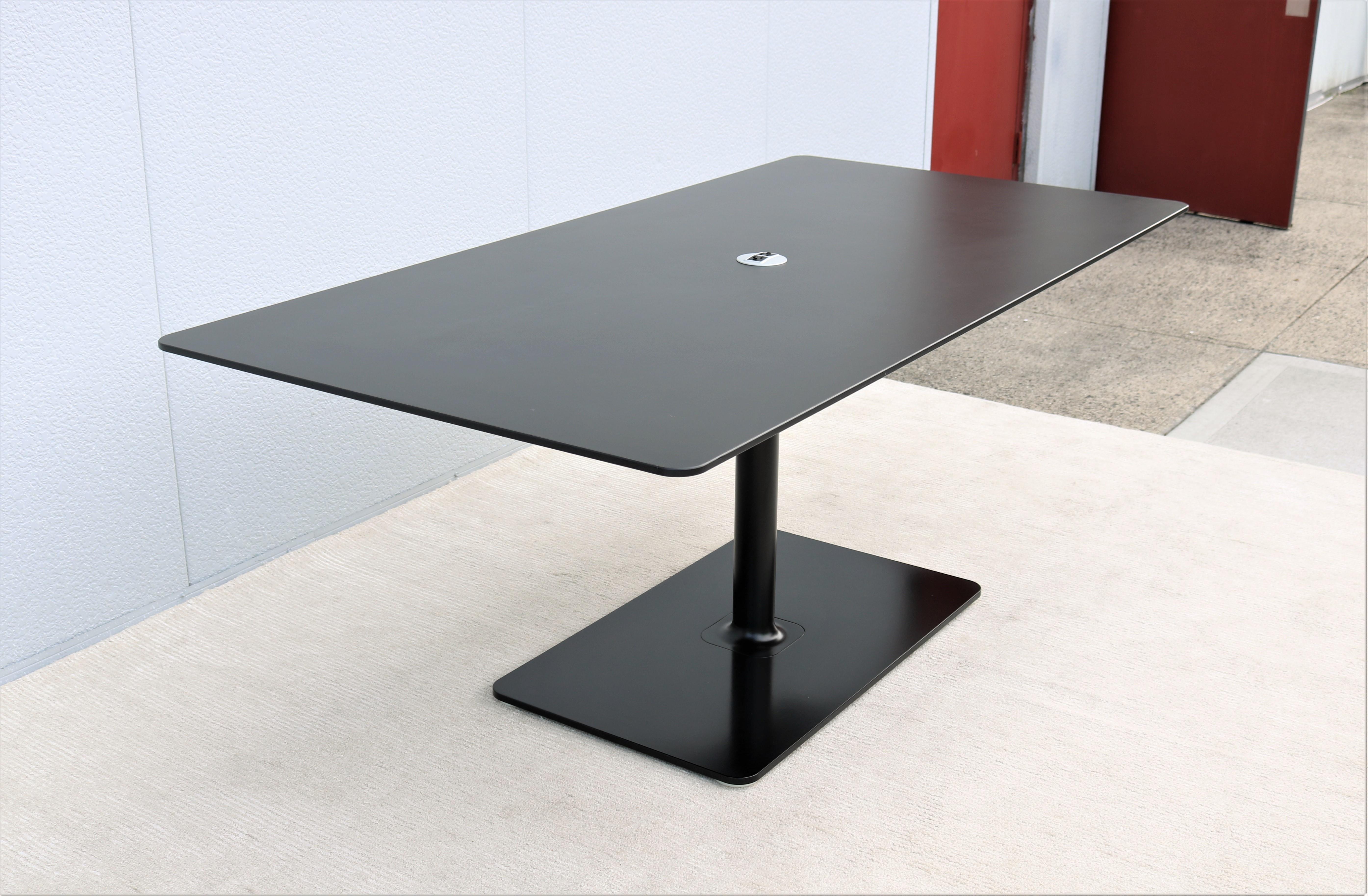 Modern Toan Nguyen for Coalesse Lagunitas Rectangle Black Top Conference Table For Sale 3