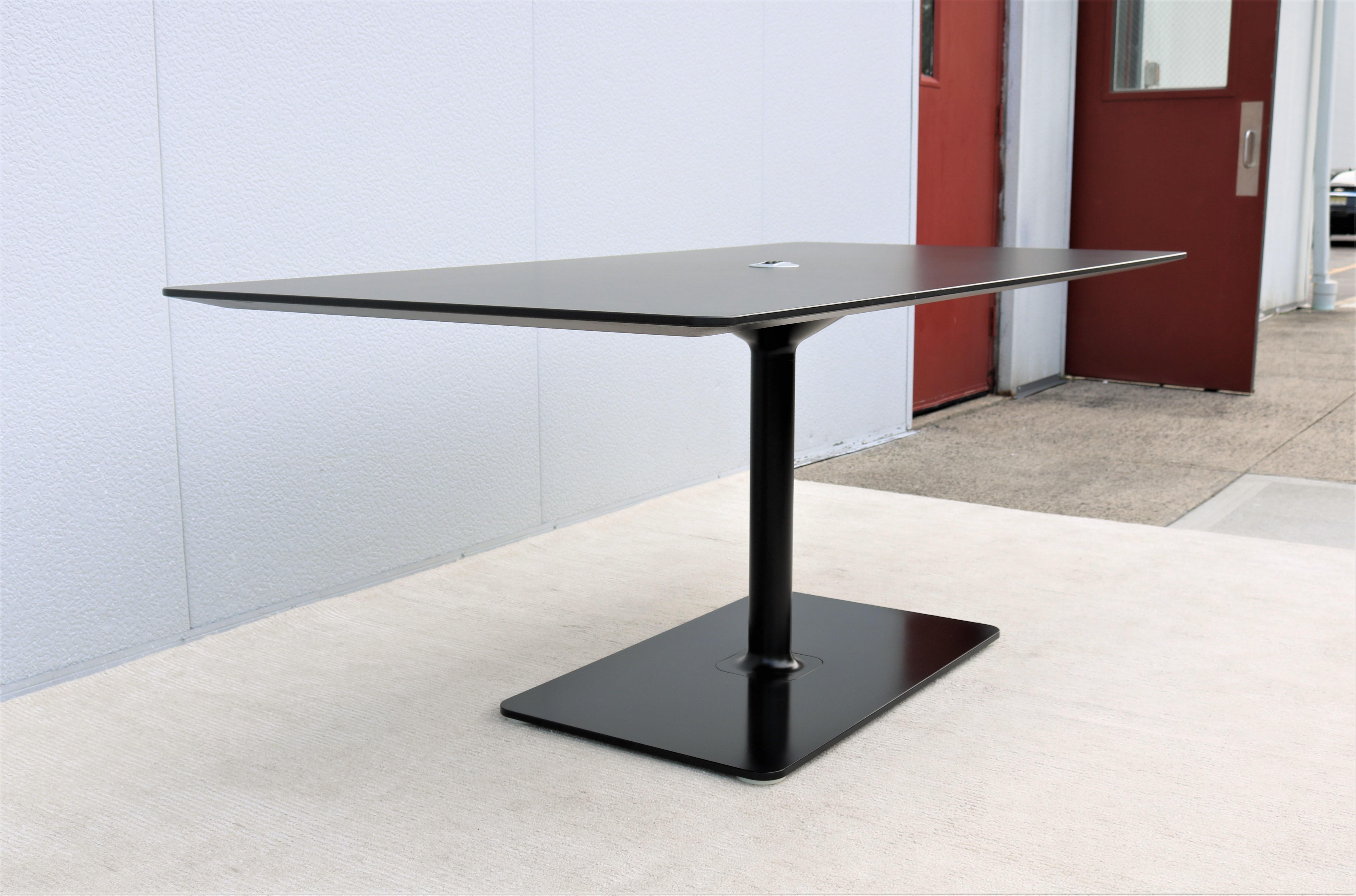 Modern Toan Nguyen for Coalesse Lagunitas Rectangle Black Top Conference Table For Sale 4