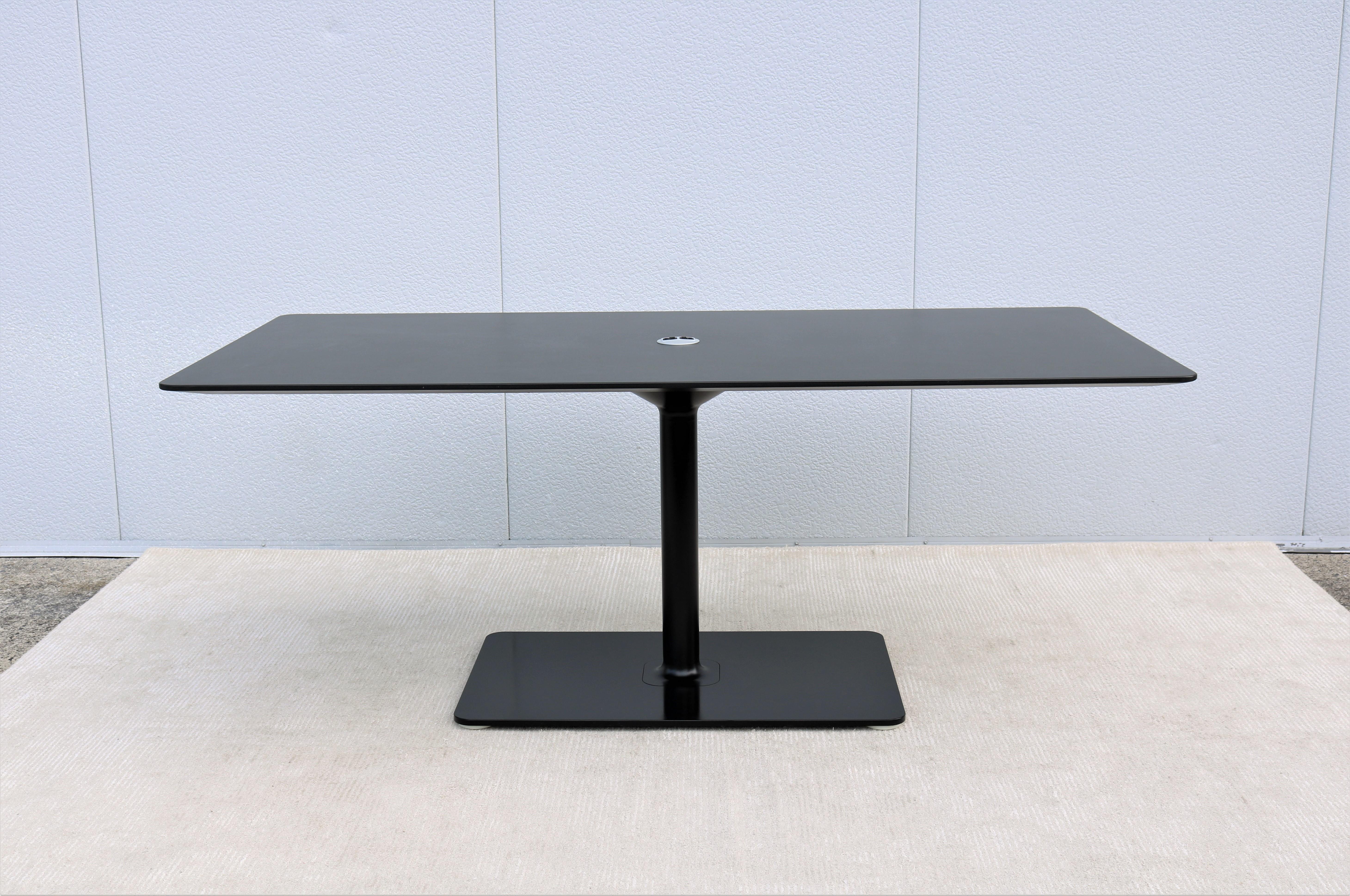 American Modern Toan Nguyen for Coalesse Lagunitas Rectangle Black Top Conference Table For Sale