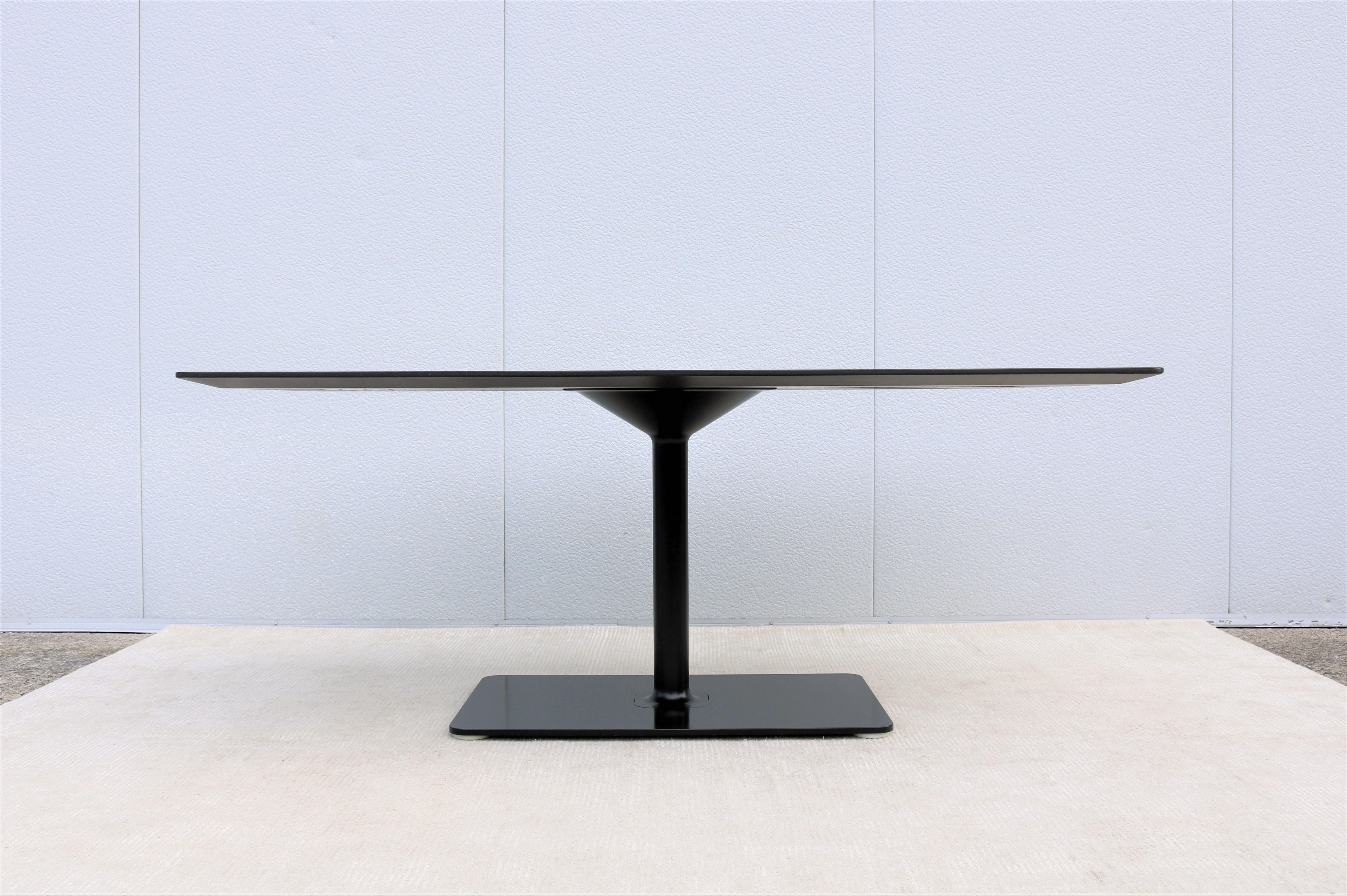 Contemporary Modern Toan Nguyen for Coalesse Lagunitas Rectangle Black Top Conference Table For Sale