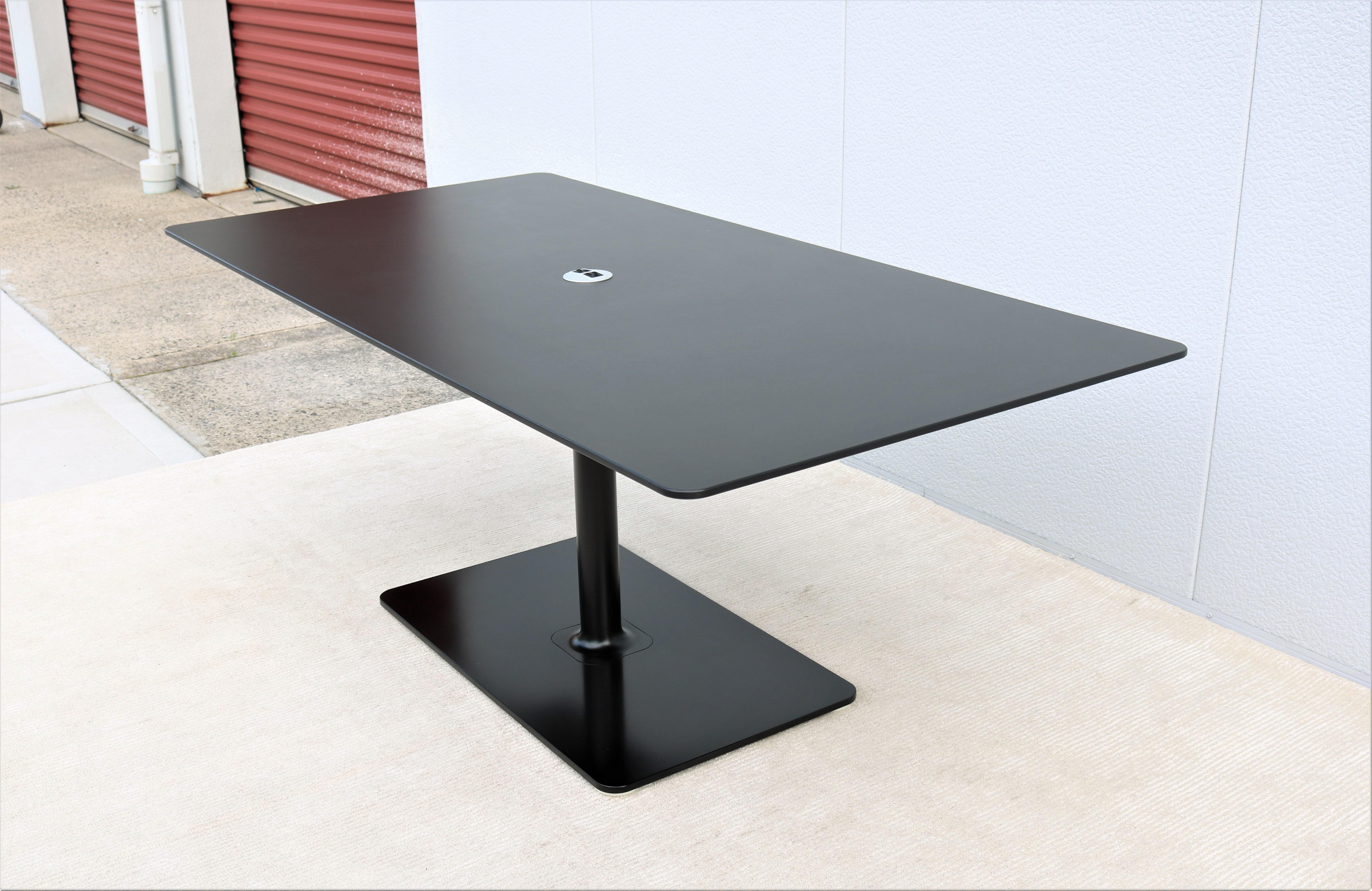 Metal Modern Toan Nguyen for Coalesse Lagunitas Rectangle Black Top Conference Table For Sale