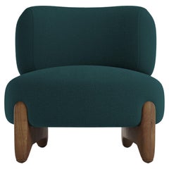 Moderner Tobo-Sessel aus Boucle-Nachtblauem und Eichenholz von Collector Studio