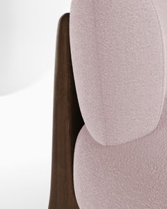 Modern Tobo Armchair in Boucle Rose & Oak Wood by Collector Studio