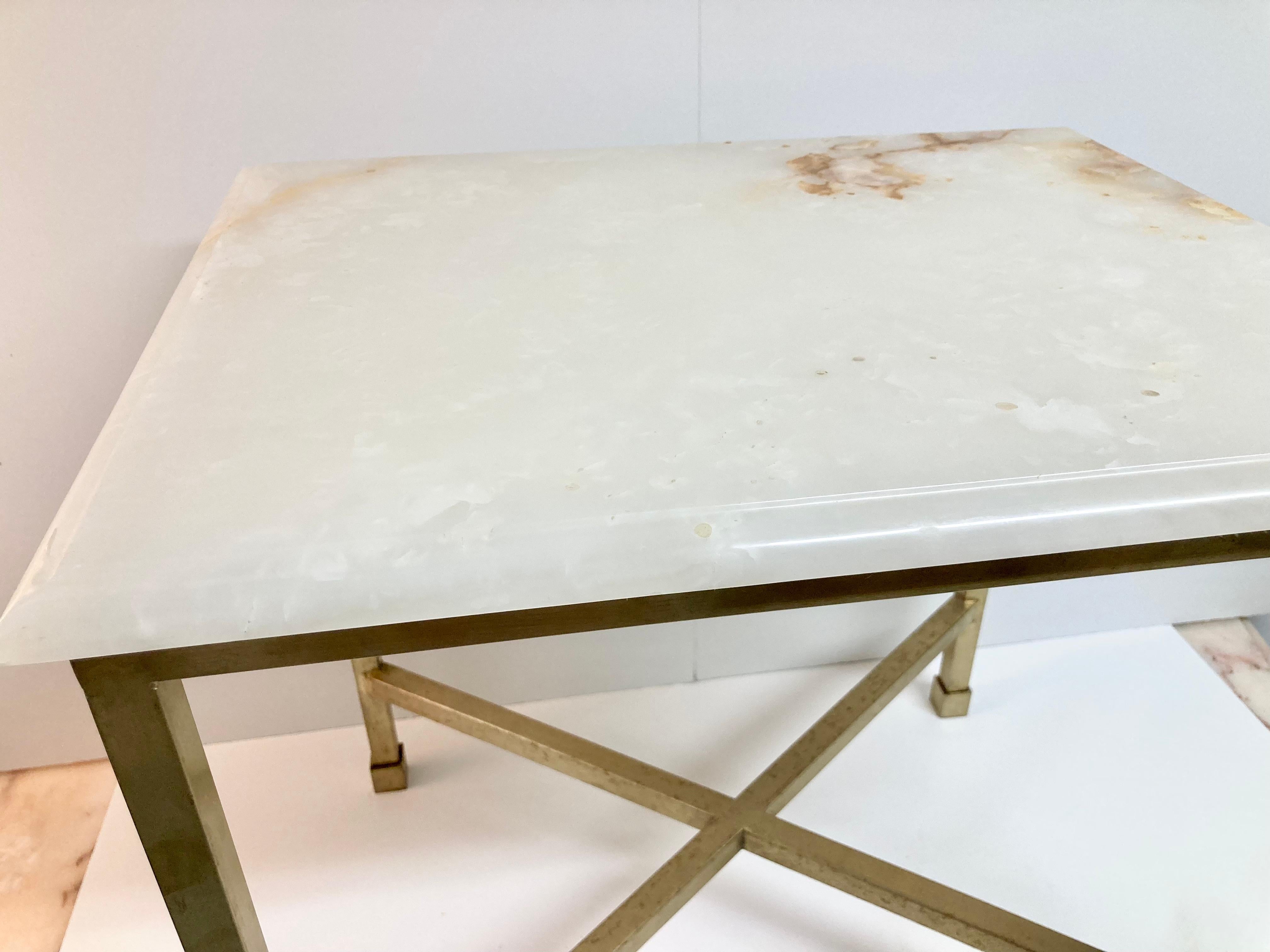 Modern Todd Hase Christelle Cocktail Table With Onyx Top 6